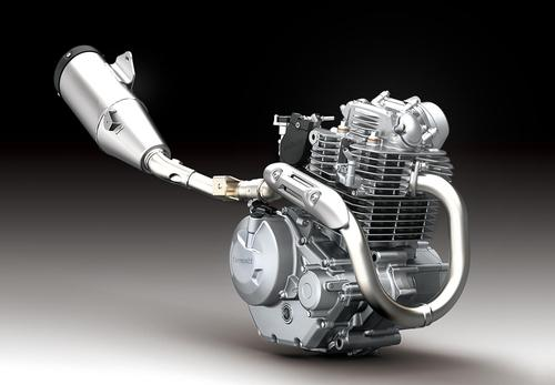 Motor monocilíndrico de 233 cc, 4 tempos, refrigerado a ar, com injeção eletrônica (FI)