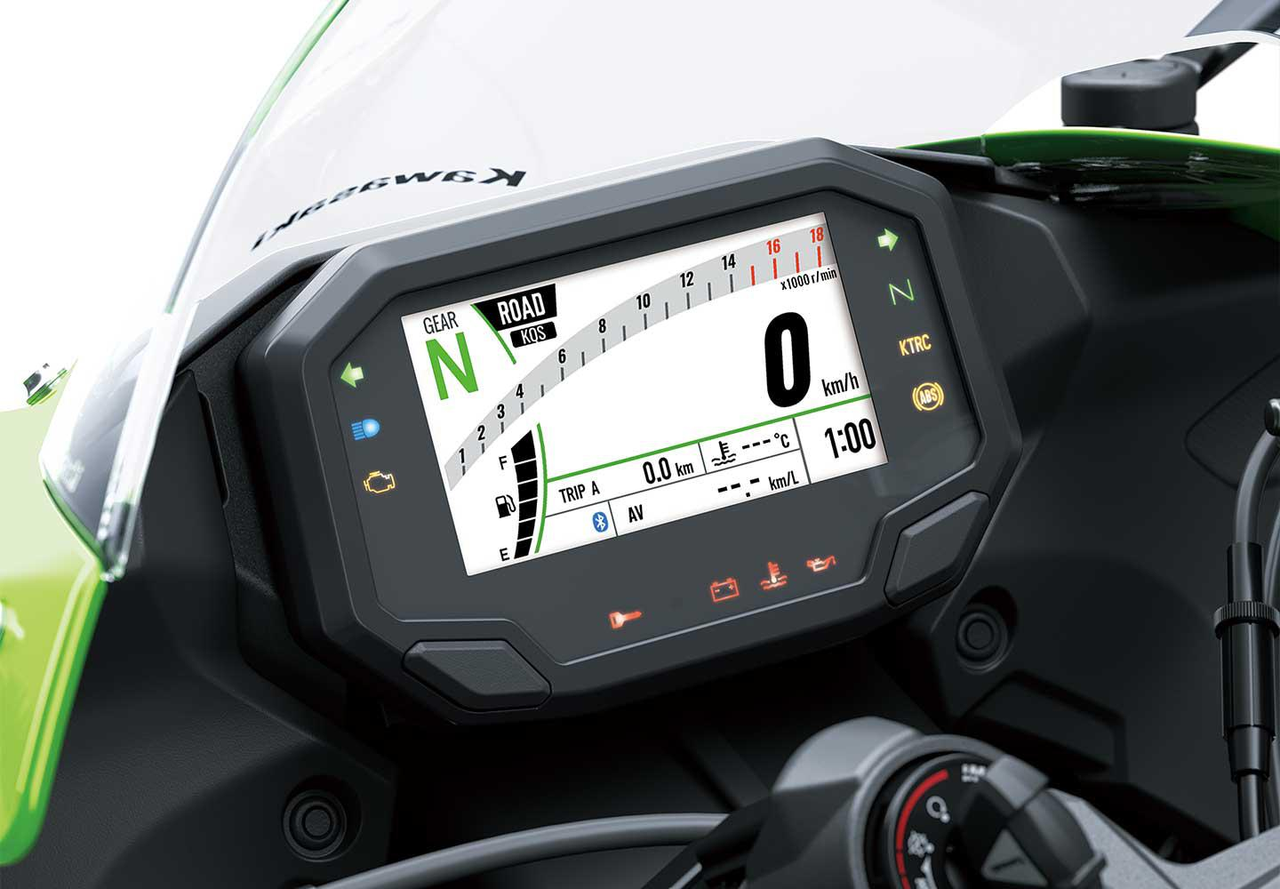 Instrumentação colorida TFT de 4,3” com conectividade para smartphone
